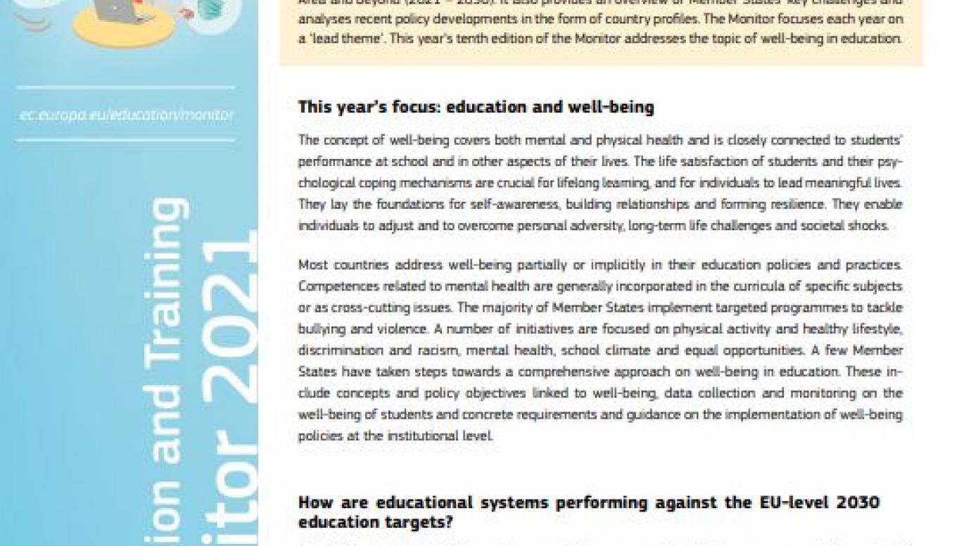 Education and Training monitor 2021 - Factsheet
