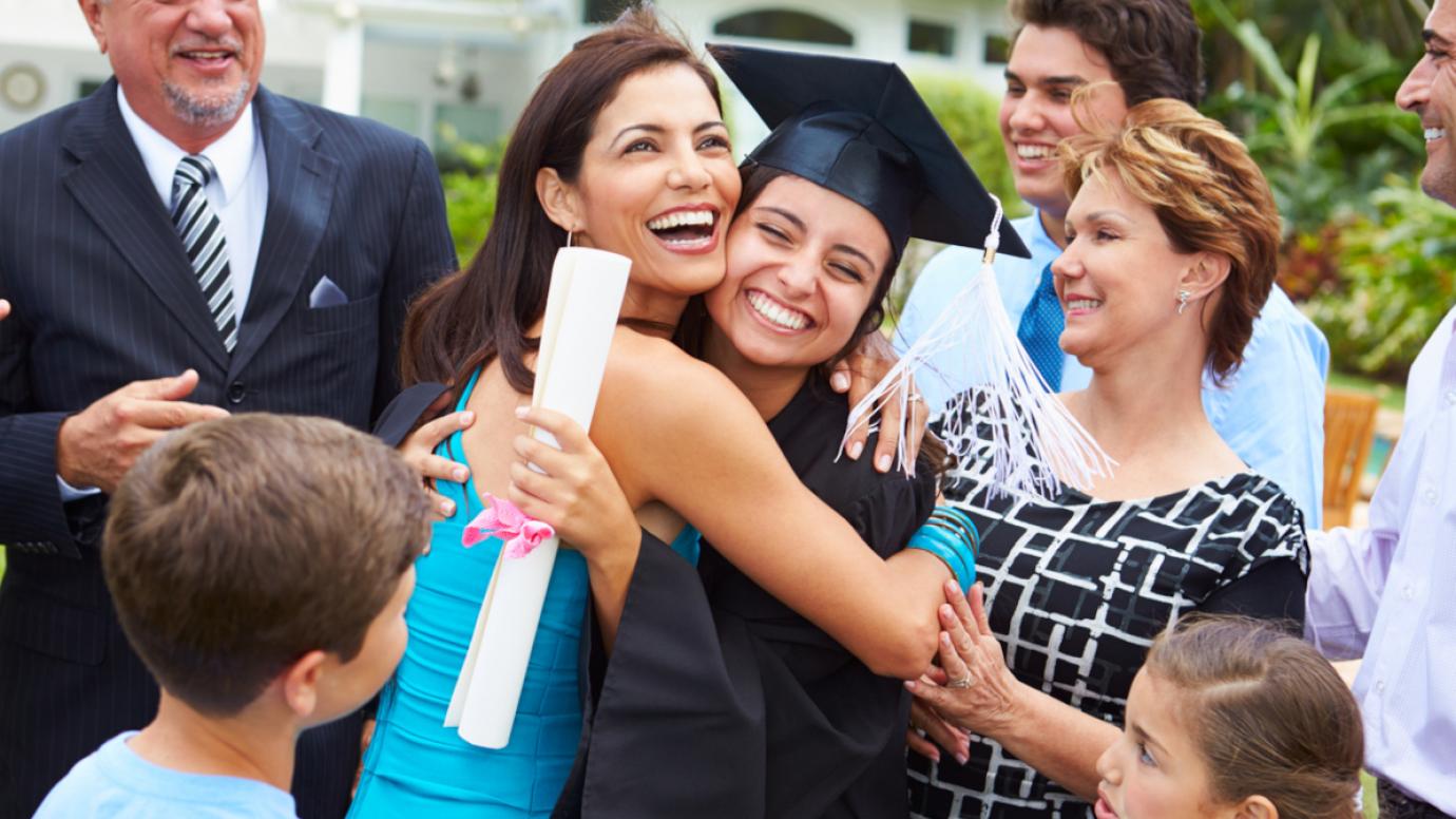 Family at a student's graduation