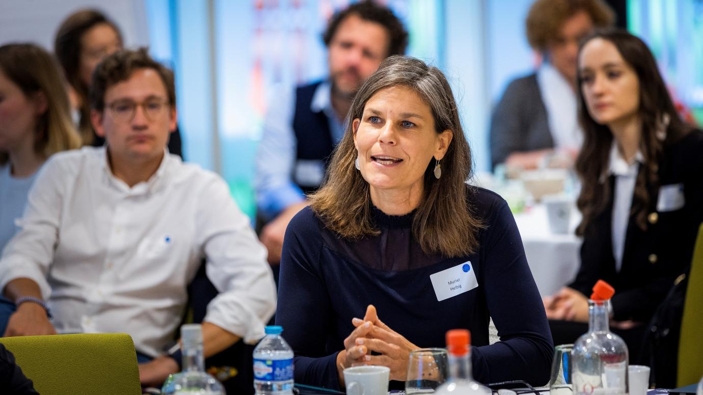 Woman speaking at a workshop
