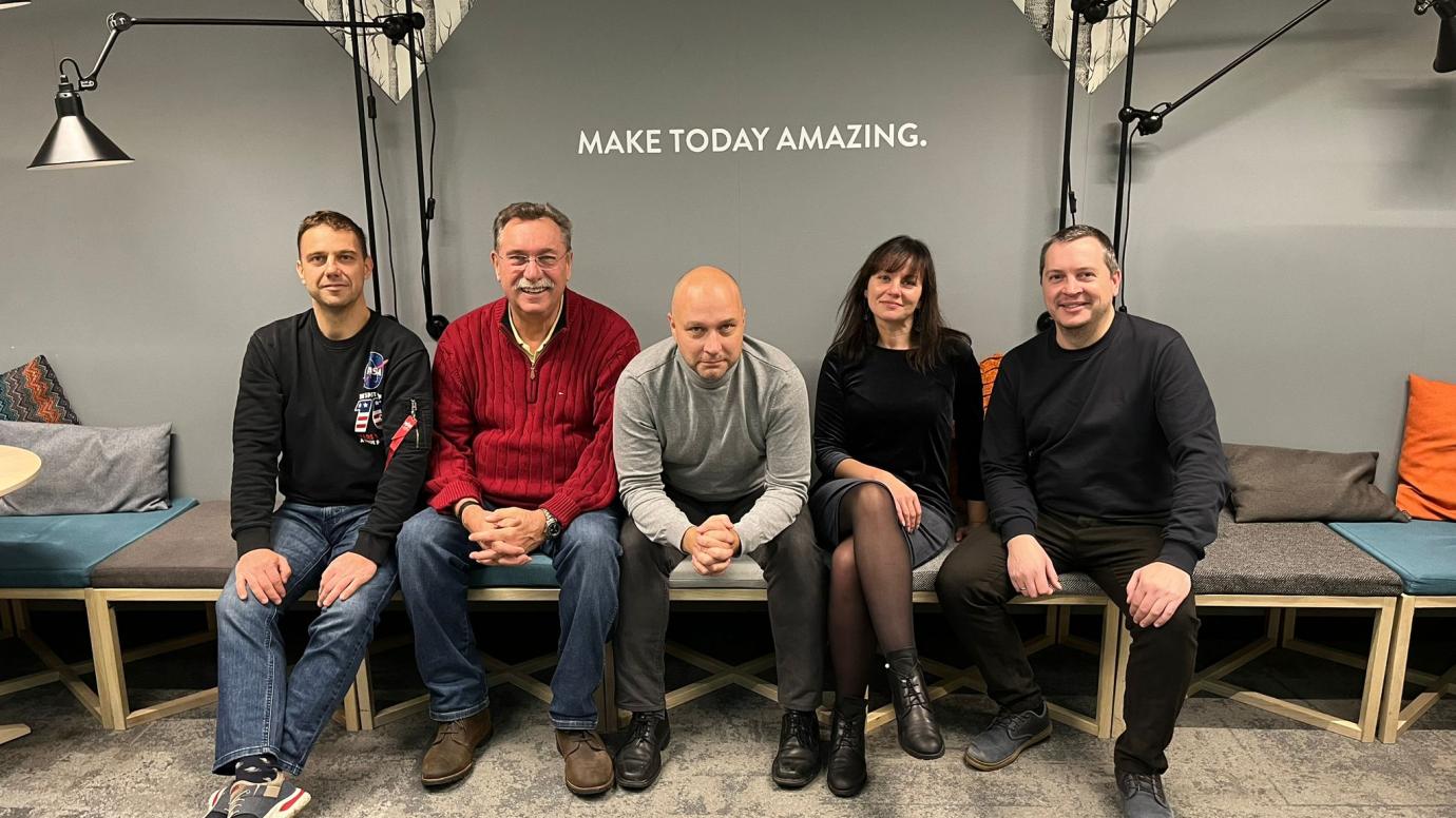 Orbit8 team members (from left to right): Voldemars Bredikis, Dr. Frank Danesy, Pauls Irbins, Aina Špaca, Edgars Alberts